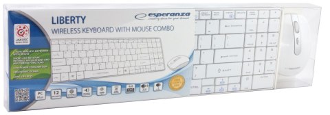 Zestaw klawiatura + mysz Esperanza EK122W (USB 2.0; kolor biały; laserowa) Esperanza