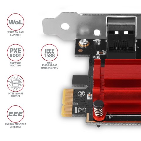 Axagon PCEE-GIX karta sieciowa Wewnętrzny Ethernet 1000 Mbit/s AXAGON
