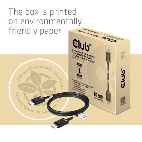 CLUB3D CAC-1091 kabel DisplayPort 1,2 m Czarny Club 3D