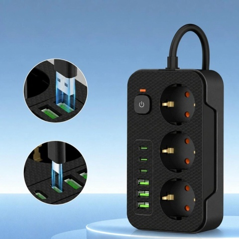 DA714B PRZEDŁUŻACZ ZASILAJĄCY 3M 6xUSB Nowość DA714B PRZEDŁUŻACZ ZASILAJĄCY 3M 6xUSB