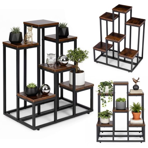 Kwietnik stojący stojak na kwiaty ozdoby 6 półek loft ModernHome ModernHome