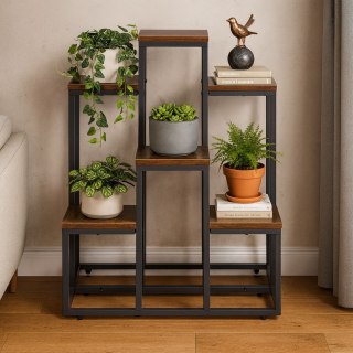 Kwietnik stojący stojak na kwiaty ozdoby 6 półek loft ModernHome ModernHome
