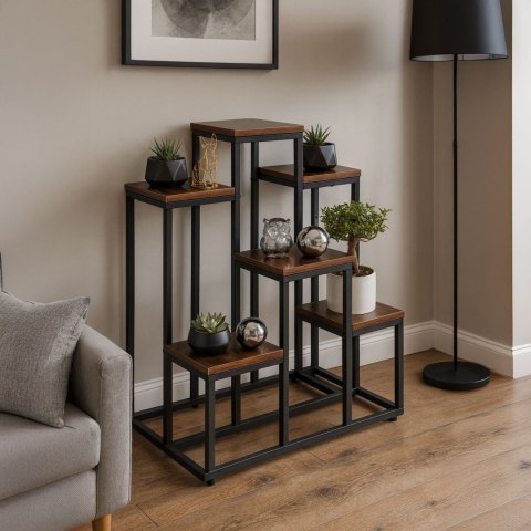 Kwietnik stojący stojak na kwiaty ozdoby 6 półek loft ModernHome ModernHome