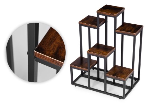 Kwietnik stojący stojak na kwiaty ozdoby 6 półek loft ModernHome ModernHome