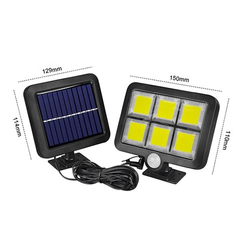 Lampa solarna 120 led ogrodowa uliczna z czujnikiem ruchu zmierzchu ip67 -e865 RTO
