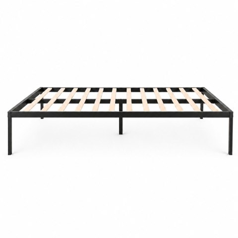 Łóżko metalowe 135x190 cm ze stelażem minimalistyczna czarna rama ModernHome ModernHome