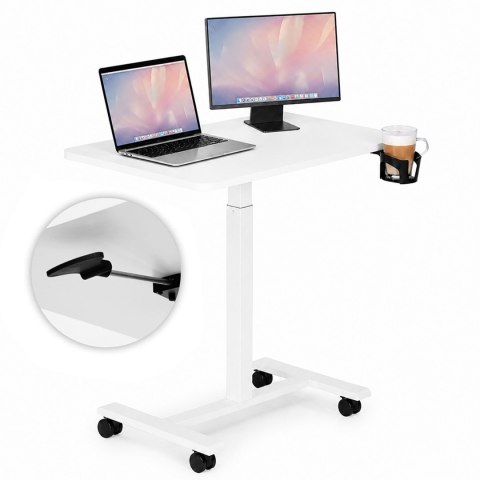 Mobilne biurko 70x48 cm stolik pod laptopa regulacja wysokości 71,5-112 cm białe ModernHome ModernHome