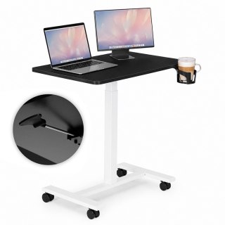 Mobilne biurko 70x48 cm stolik pod laptopa regulacja wysokości 71,5-112 cm czarny blat ModernHome ModernHome