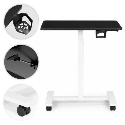 Mobilne biurko 70x48 cm stolik pod laptopa regulacja wysokości 71,5-112 cm czarny blat ModernHome ModernHome