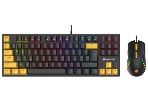 Tracer HORNET 87 klawiatura Dołączona myszka Gaming USB QWERTY Angielski Czarny, Żółty Tracer