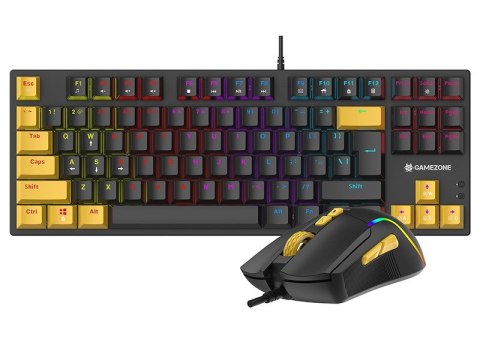 Tracer HORNET 87 klawiatura Dołączona myszka Gaming USB QWERTY Angielski Czarny, Żółty Tracer