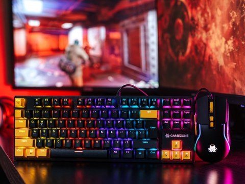 Tracer HORNET 87 klawiatura Dołączona myszka Gaming USB QWERTY Angielski Czarny, Żółty Tracer