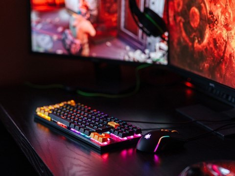 Tracer HORNET 87 klawiatura Dołączona myszka Gaming USB QWERTY Angielski Czarny, Żółty Tracer