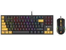 Tracer HORNET 87 klawiatura Dołączona myszka Gaming USB QWERTY Angielski Czarny, Żółty Tracer