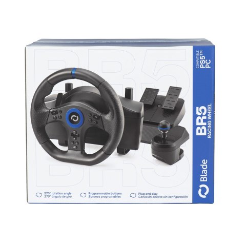 Blade BL7002 kontroler gier Czarny, Niebieski USB Kierownica + pedały + dźwignia zmiany biegów PC, PlayStation 5 No name