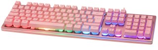Deltaco Gaming GAM-021-RGB-P-DE klawiatura USB QWERTZ Niemiecki Różowy No name