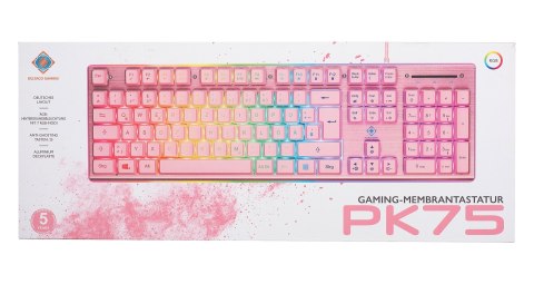 Deltaco Gaming GAM-021-RGB-P-DE klawiatura USB QWERTZ Niemiecki Różowy No name