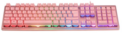 Deltaco Gaming GAM-021-RGB-P-DE klawiatura USB QWERTZ Niemiecki Różowy No name
