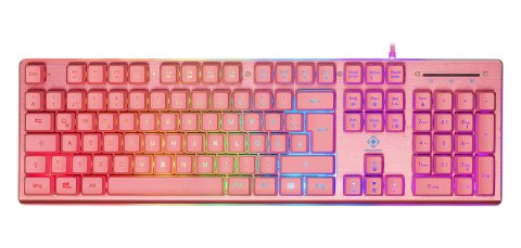 Deltaco Gaming GAM-021-RGB-P-DE klawiatura USB QWERTZ Niemiecki Różowy No name