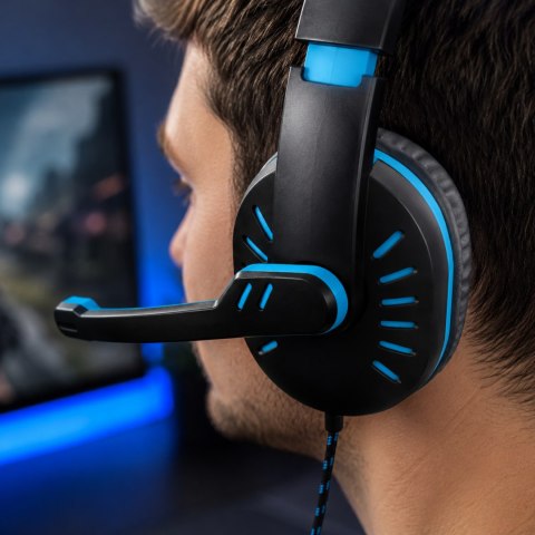 EGH330B Esperanza słuchawki z mikrofonem gaming crow niebieskie