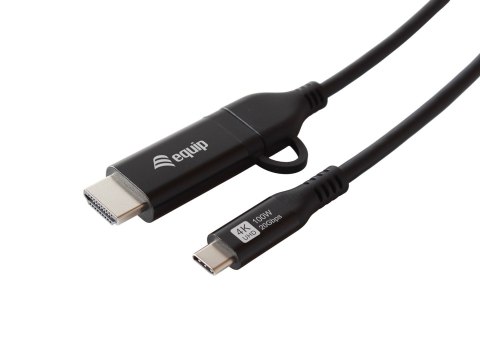 Equip 128437 adapter kablowy 3 m USB Type-C HDMI + USB Type-C Czarny EQUIP