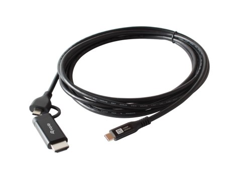 Equip 128437 adapter kablowy 3 m USB Type-C HDMI + USB Type-C Czarny EQUIP