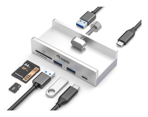 Equip 128968 huby i koncentratory USB 3.2 Gen 1 (3.1 Gen 1) Type-A 5000 Mbit/s Aluminium EQUIP