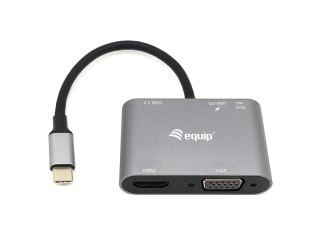 Equip 133483 stacja dokująca Przewodowa USB 3.2 Gen 1 (3.1 Gen 1) Type-C Czarny, Szary EQUIP