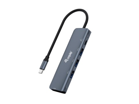 Equip 133487 huby i koncentratory USB 3.2 Gen 1 (3.1 Gen 1) Type-C 5000 Mbit/s Czarny, Szary EQUIP