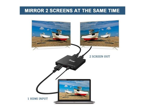 Equip HDMI1.4 2-Port Splitter Ultra Slim 4K/ 30Hz schwarz EndlessOS EQUIP