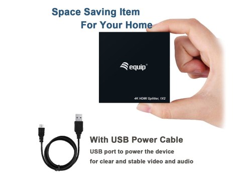 Equip HDMI1.4 2-Port Splitter Ultra Slim 4K/ 30Hz schwarz EndlessOS EQUIP