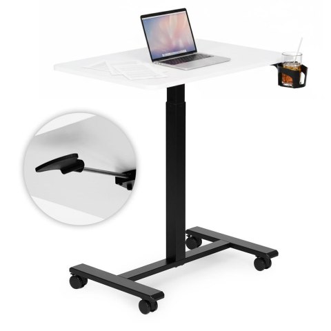 Mobilne biurko 70x48 cm stolik pod laptopa regulacja wysokości 71,5-112 cm biały blat ModernHome ModernHome