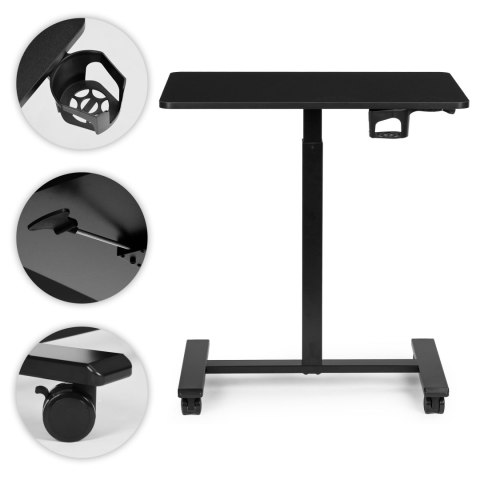 Mobilne biurko 70x48 cm stolik pod laptopa regulacja wysokości 71,5-112 cm czarny ModernHome ModernHome