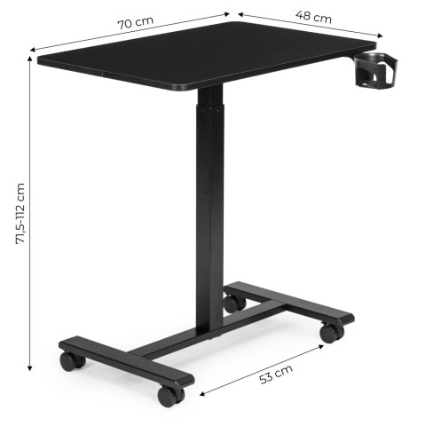 Mobilne biurko 70x48 cm stolik pod laptopa regulacja wysokości 71,5-112 cm czarny ModernHome ModernHome