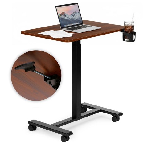 Mobilne biurko 70x48 cm stolik pod laptopa regulacja wysokości 71,5-112 cm drewniany blat ModernHome ModernHome