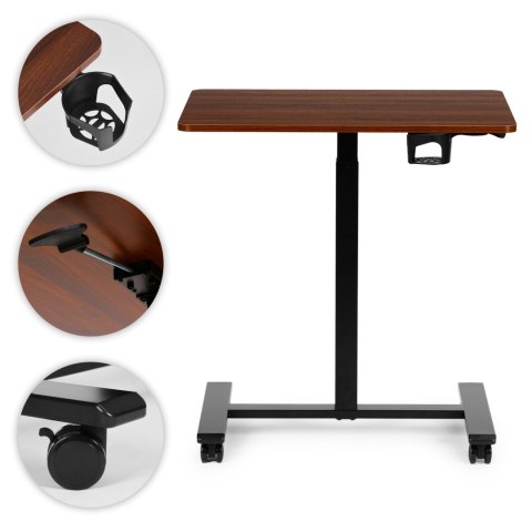 Mobilne biurko 70x48 cm stolik pod laptopa regulacja wysokości 71,5-112 cm drewniany blat ModernHome ModernHome
