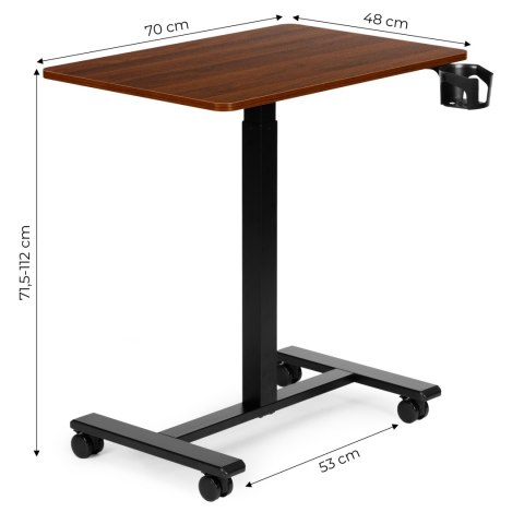 Mobilne biurko 70x48 cm stolik pod laptopa regulacja wysokości 71,5-112 cm drewniany blat ModernHome ModernHome