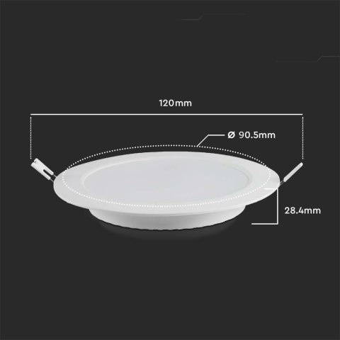 Panel LED V-TAC wpuszczany premium downlight 3W okrągły fi90 VT-61003 4000K 330lm
