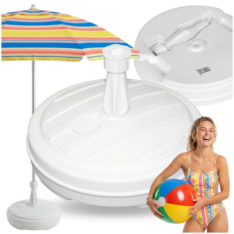 Podstawa do parasola 43cm 13L z uchwytem na piasek i wodę, biała