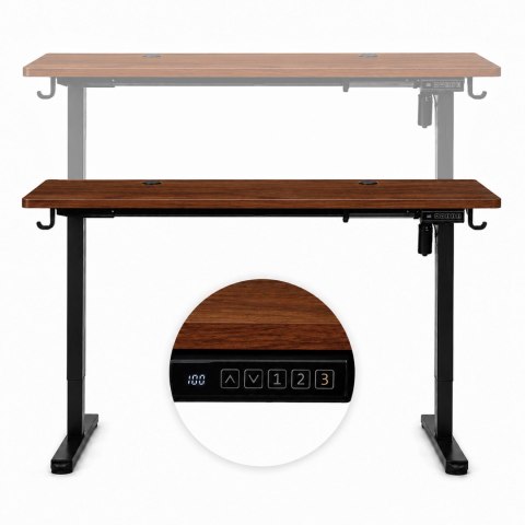 Biurko elektryczne 120x60 cm podnoszone regulacja wysokości 72-118 cm ciemny dąb ModernHome ModernHome