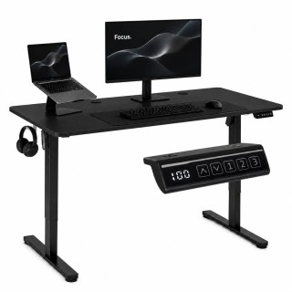 Biurko elektryczne 140x60 cm podnoszone regulacja wysokości 72-118 cm czarne ModernHome ModernHome