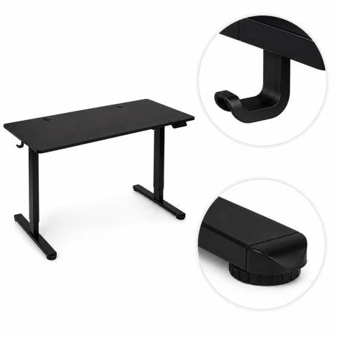 Biurko elektryczne 140x60 cm podnoszone regulacja wysokości 72-118 cm czarne ModernHome ModernHome
