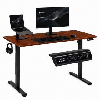 Biurko elektryczne 140x60 cm podnoszone regulacja wysokości 72-118 cm postarzany dąb ModernHome ModernHome