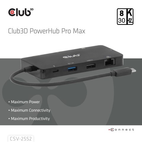 Club3D USB-C 9in1-HUB >2xHDMI/2xUSB/USB-C/LAN 4K60Hz PD100W retail Club 3D