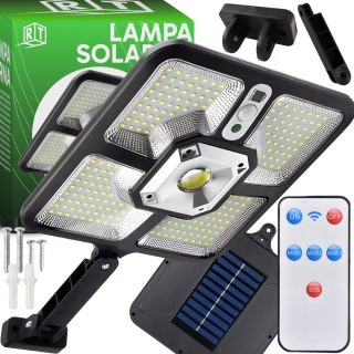 Lampa solarna 220 led 15 cob ogrodowa uliczna czujnik ruchu zmierzchu pilot er1265 RTO