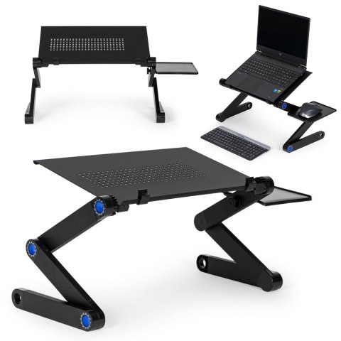 Podstawka stolik stojak pod laptop aluminiowy składany z regulacją 2 blaty ModernHome