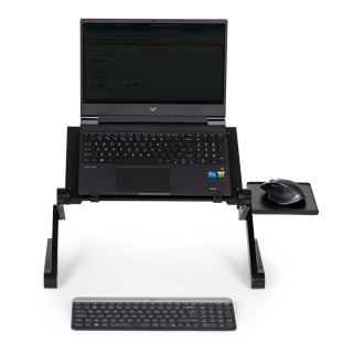 Podstawka stolik stojak pod laptop aluminiowy składany z regulacją 2 blaty ModernHome