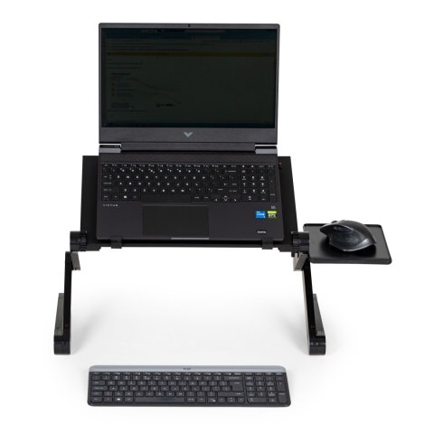 Podstawka stolik stojak pod laptop aluminiowy składany z regulacją 2 blaty ModernHome