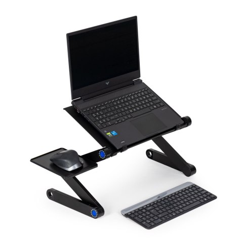 Podstawka stolik stojak pod laptop aluminiowy składany z regulacją 2 blaty ModernHome