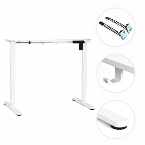 Stelaż biurka elektryczny regulacja wysokości 72-118 cm blat do 160 cm biały ModernHome ModernHome